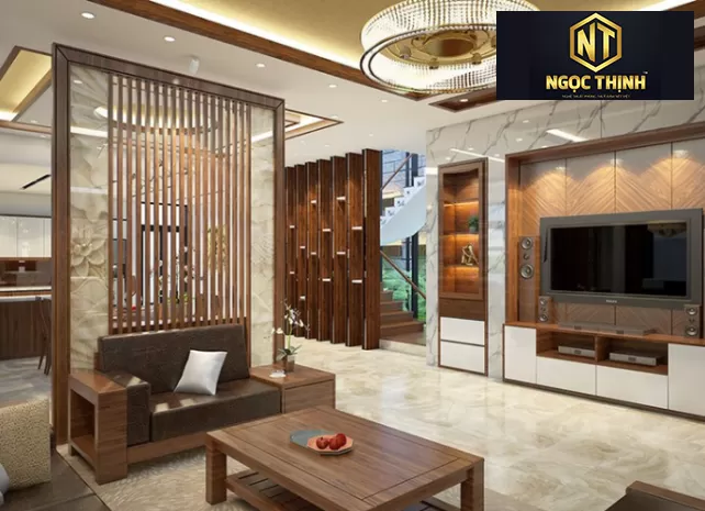 Decor vách ngăn phòng khách - NỘI THẤT NGỌC THỊNH